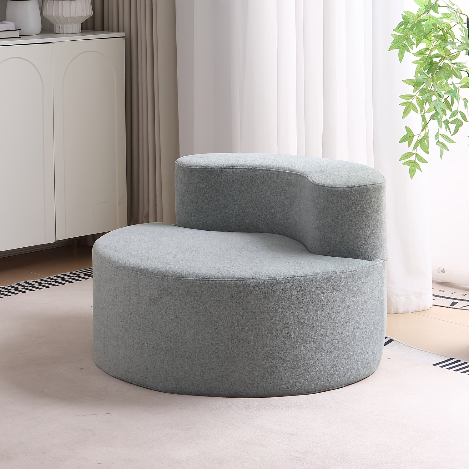 Kanai Poetry Compact Single Sofa with High-Density Memory Foam - Crush Curve Arc