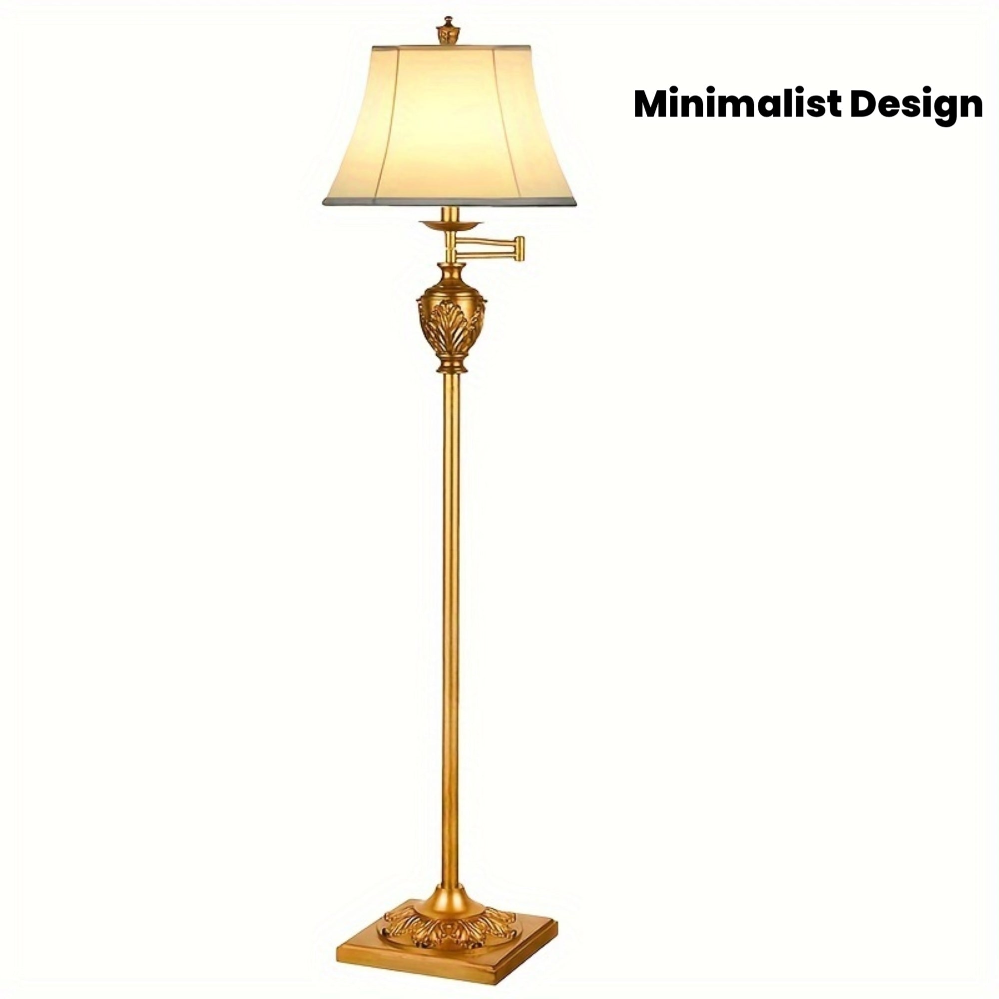 Classic LED Standing Lamp Featuring a 350° Adjustable Swing Arm - Retro Pole Light Ideal for Living Rooms