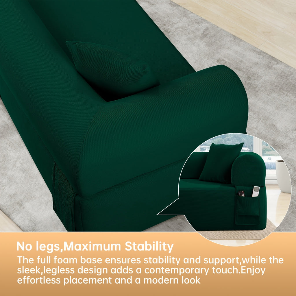 Floor Sofa Sofa In A Box, No Installation Easy to Transport Memory Foam with Individual Pocket Springs Seat