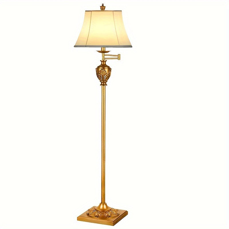 Classic LED Standing Lamp Featuring a 350° Adjustable Swing Arm - Retro Pole Light Ideal for Living Rooms
