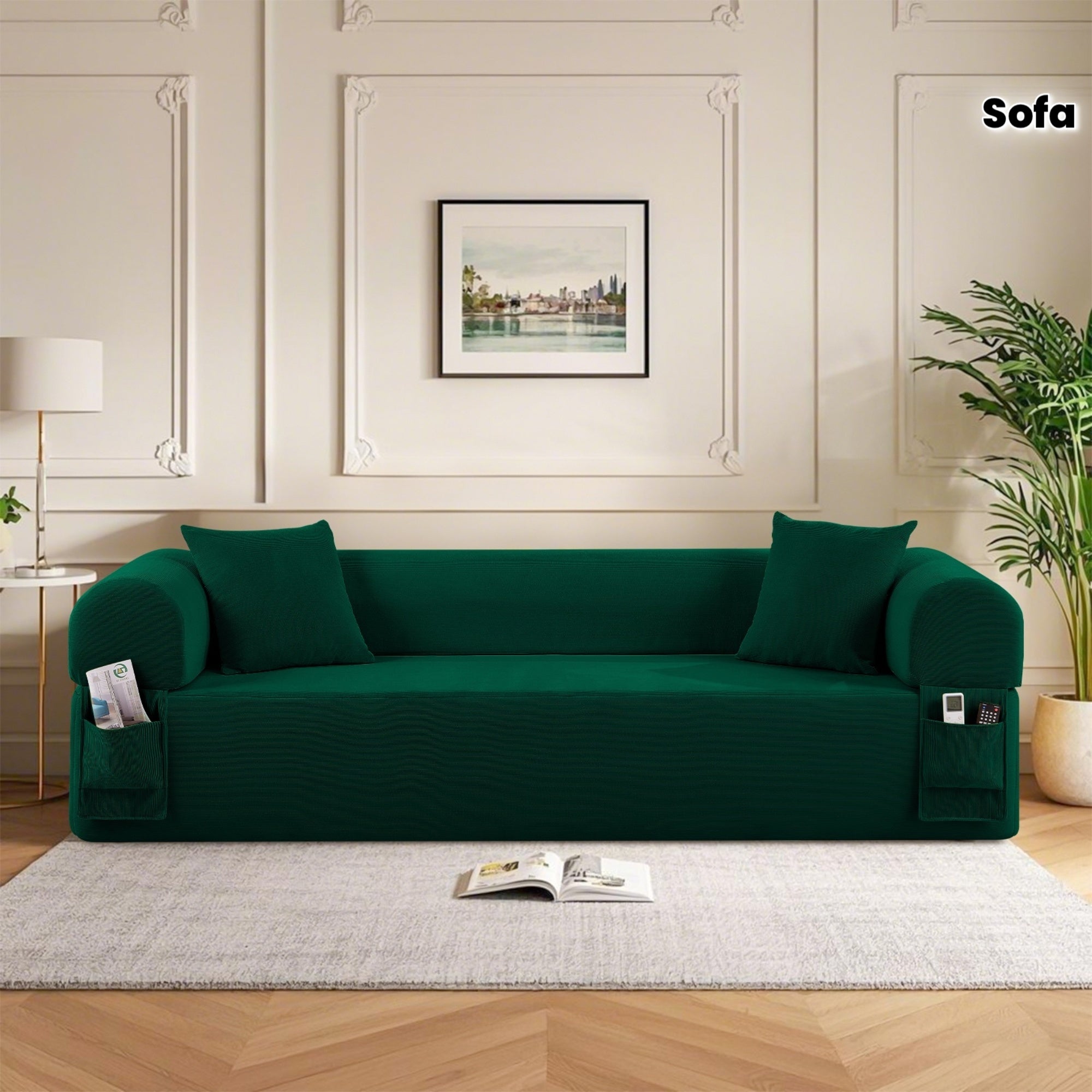 Floor Sofa Sofa In A Box, No Installation Easy to Transport Memory Foam with Individual Pocket Springs Seat