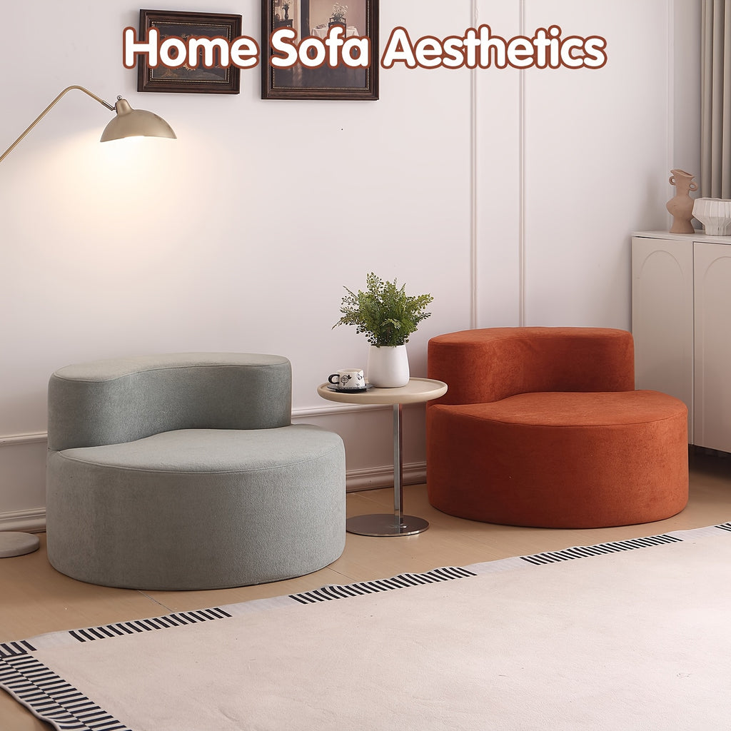 Kanai Poetry Compact Single Sofa with High-Density Memory Foam - Crush Curve Arc