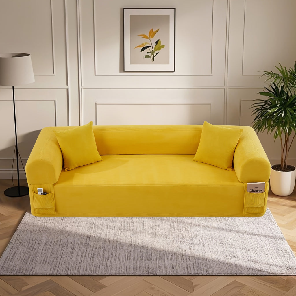 Floor Sofa Sofa In A Box, No Installation Easy to Transport Memory Foam with Individual Pocket Springs Seat