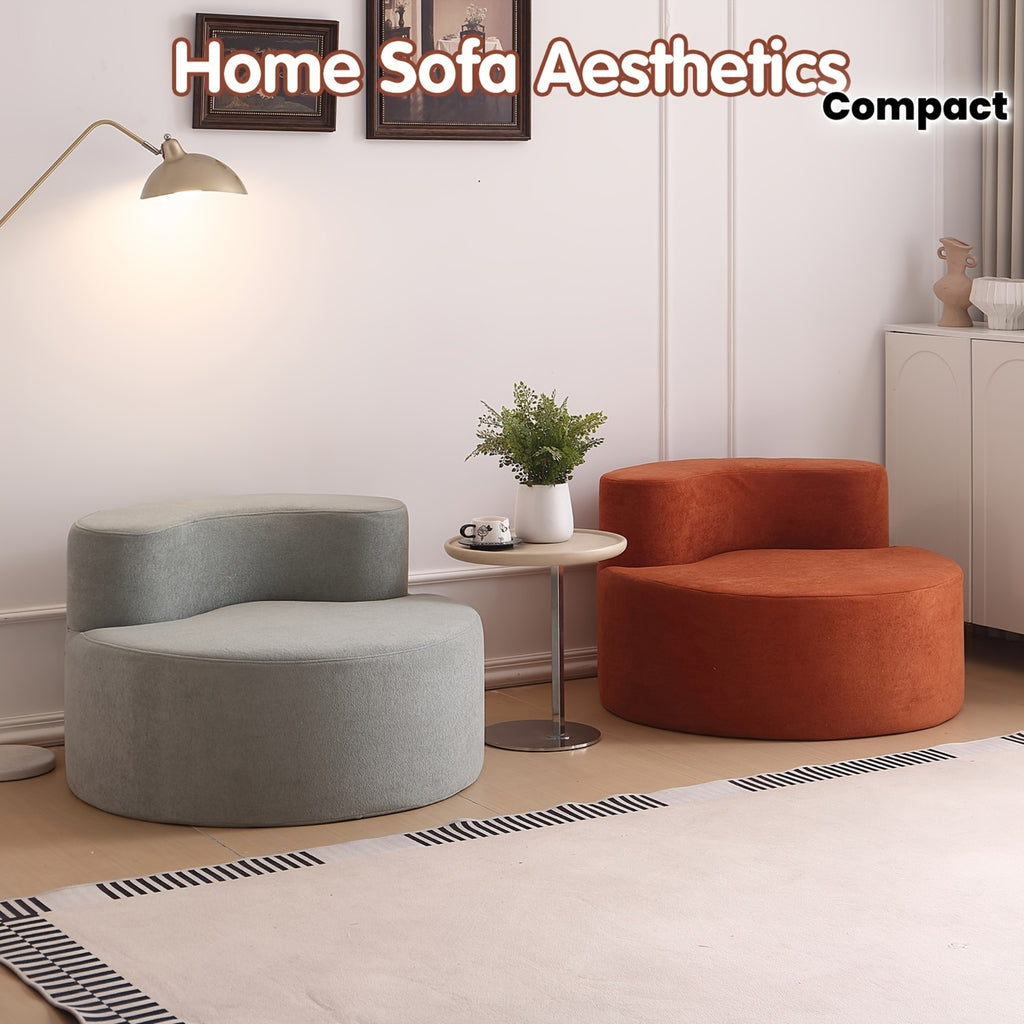 Kanai Poetry Compact Single Sofa with High-Density Memory Foam - Crush Curve Arc