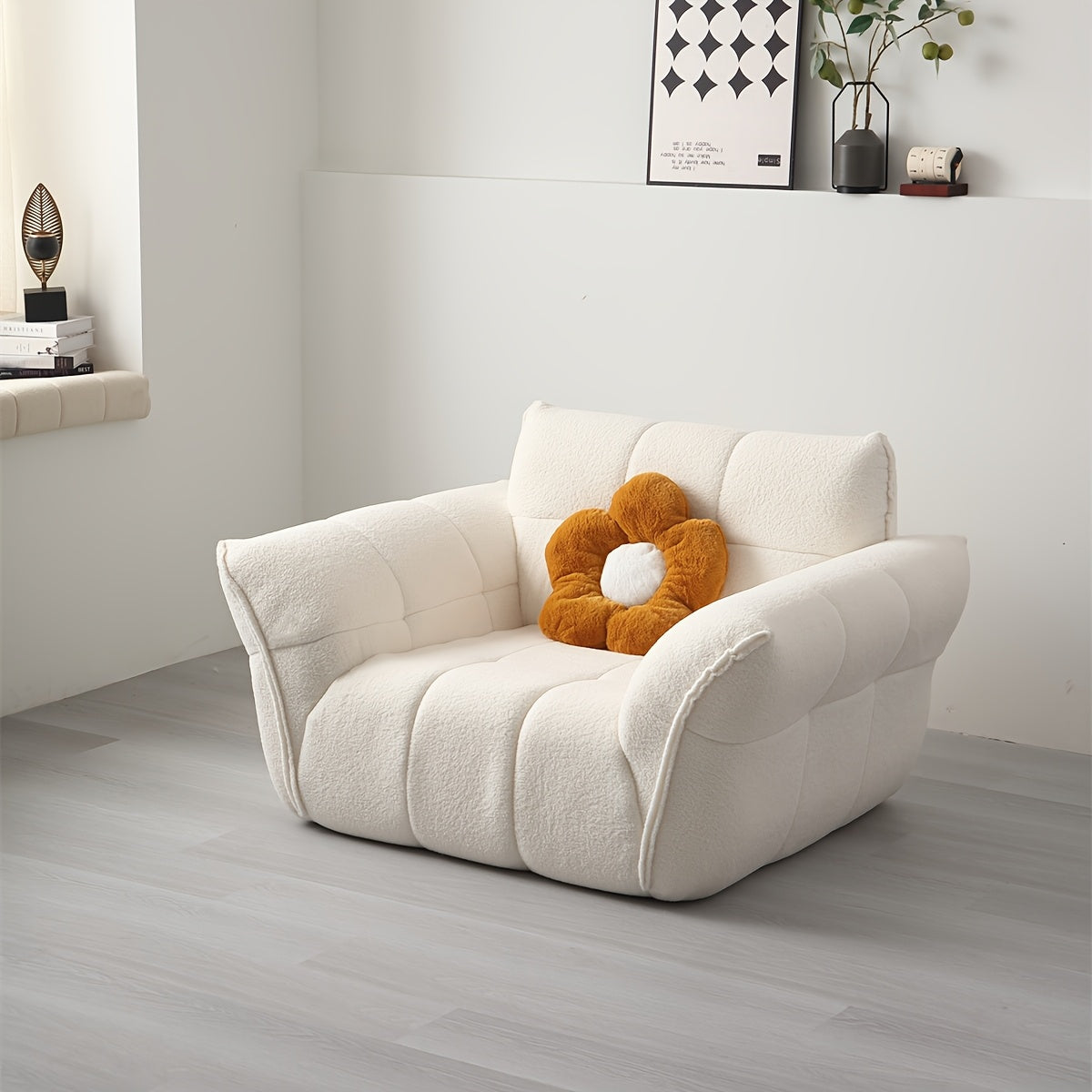 Memory Foam Sofa 48-Inch High-Density Memory Foam Compressed Lily Petal Sofa