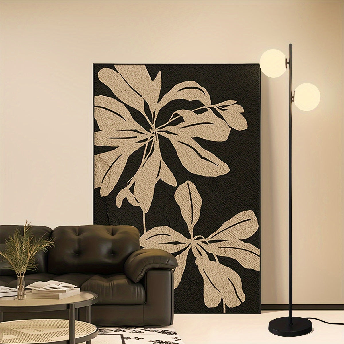 Mid Century Modern 2 Globe Floor Lamp for Living Room Bright Lighting