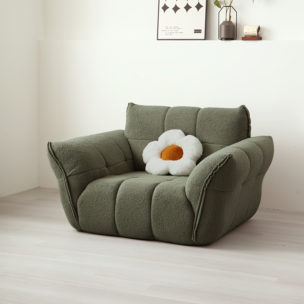 Memory Foam Sofa 48-Inch High-Density Memory Foam Compressed Lily Petal Sofa