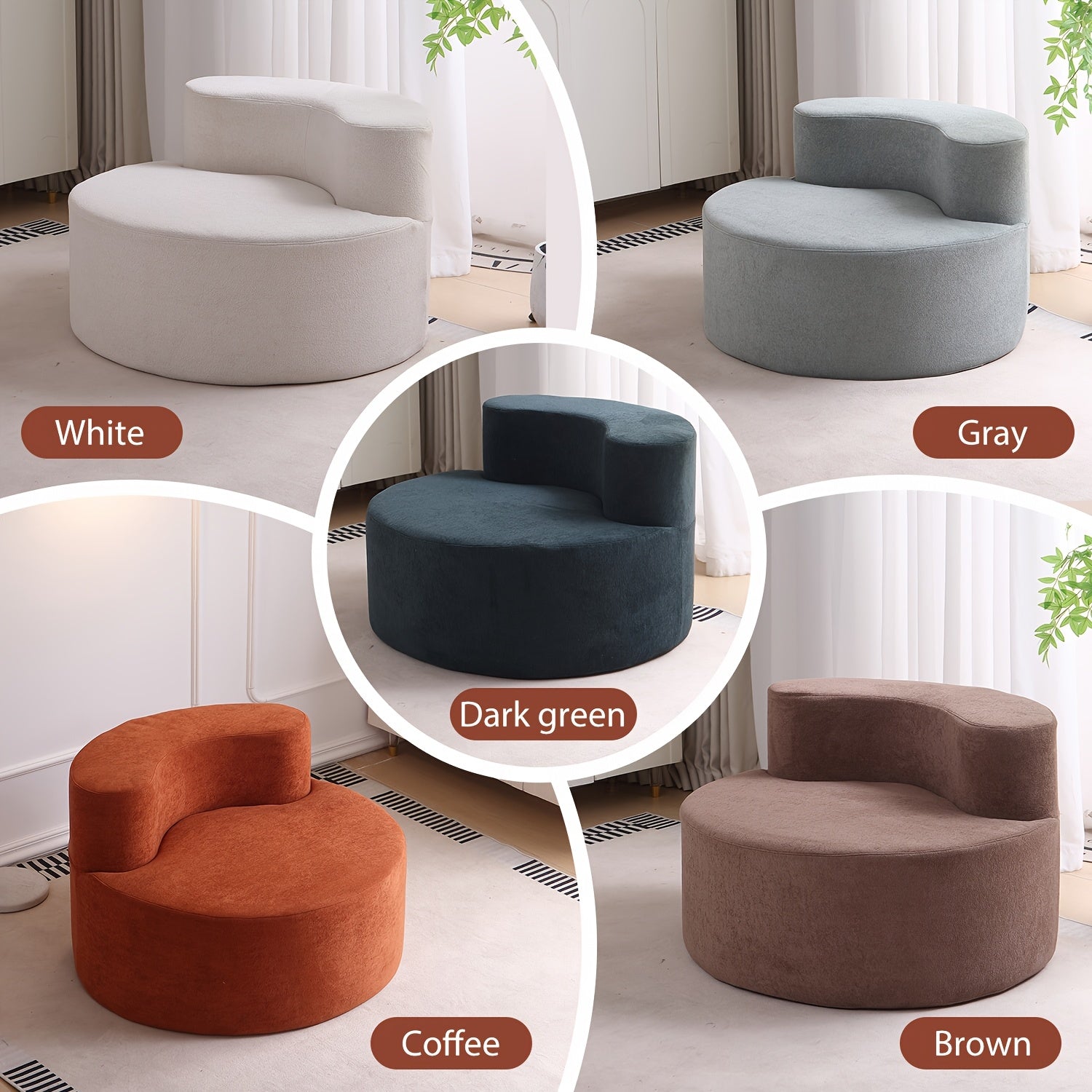 Kanai Poetry Compact Single Sofa with High-Density Memory Foam - Crush Curve Arc