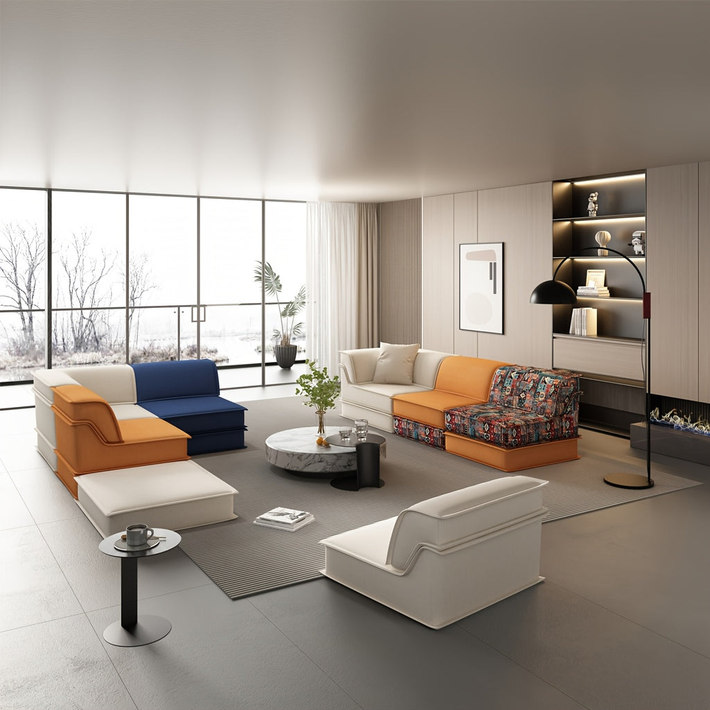 Corner Sofa, Multi Seat Sofa, Sofa in Large Living Room That Can Be Freely Combined