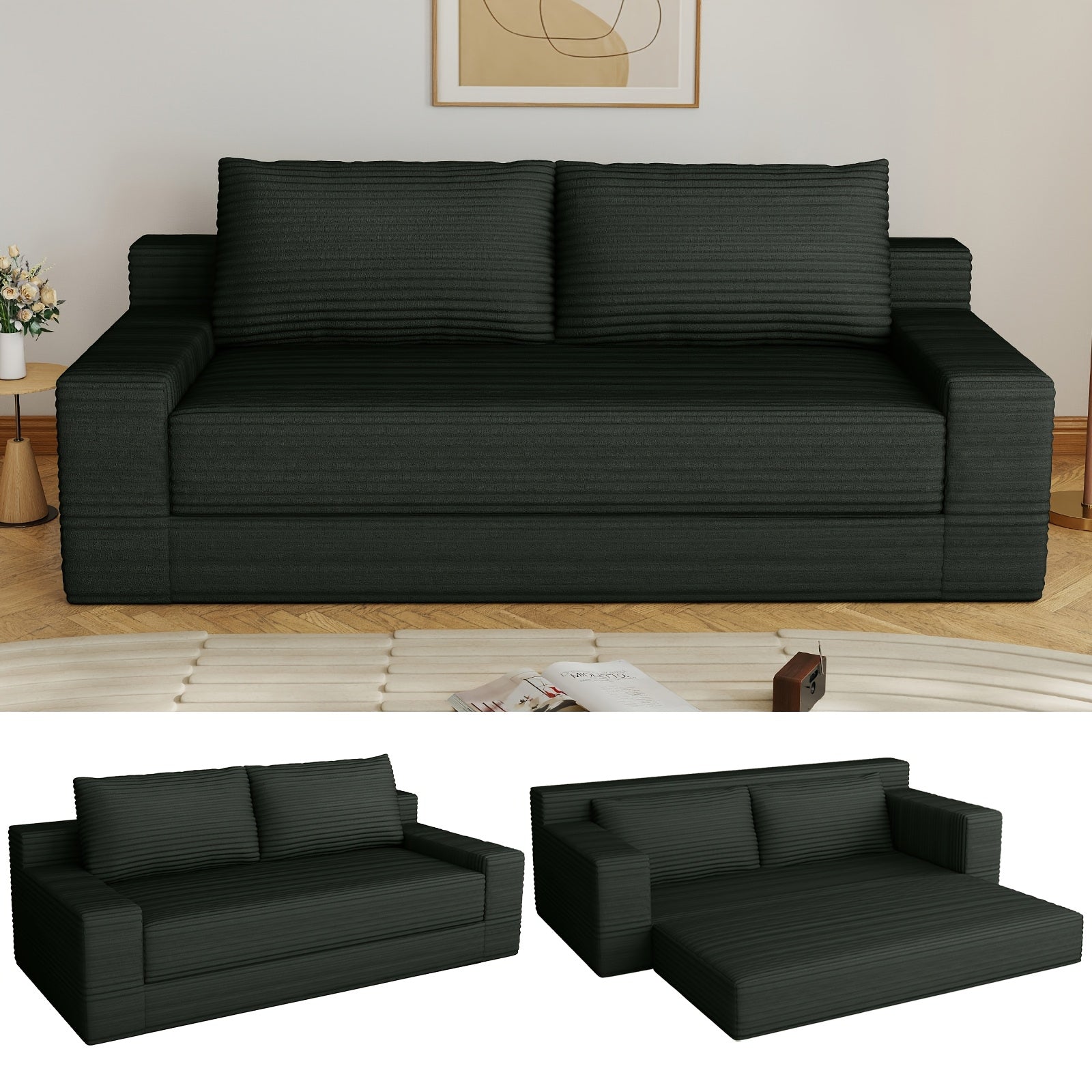 63-78.8'' Cloud Loveseat Sofa, No Assembly Required Comfy Deep Seat Couches 1pc for Living Room