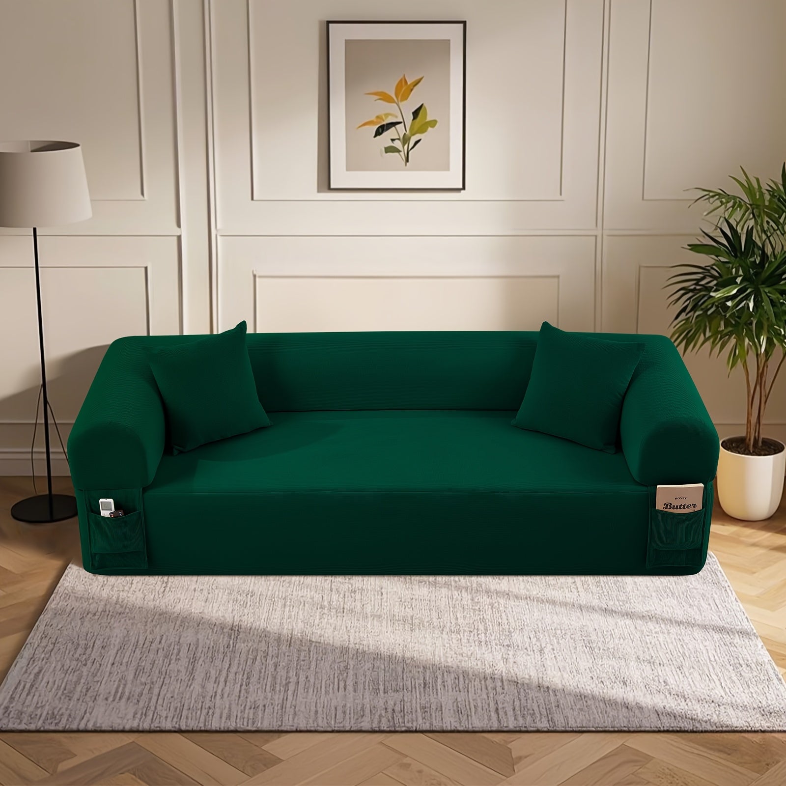 Floor Sofa Sofa In A Box, No Installation Easy to Transport Memory Foam with Individual Pocket Springs Seat