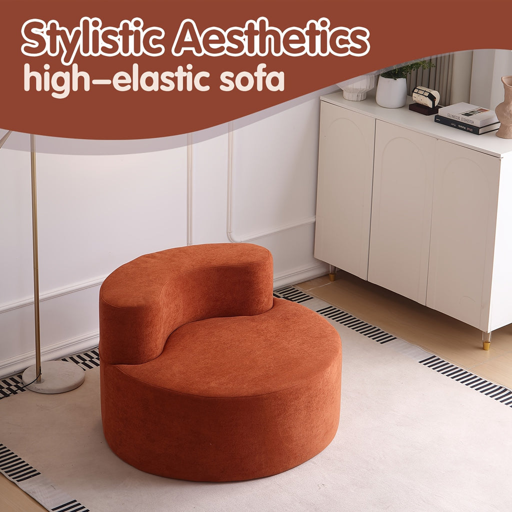 Kanai Poetry Compact Single Sofa with High-Density Memory Foam - Crush Curve Arc