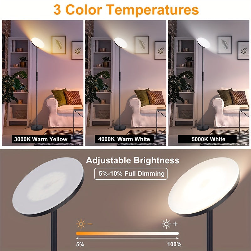 30W\u002F2400LM Sky LED Modern 3 Color Temperatures Super Bright-Tall Standing Pole Light With Remote