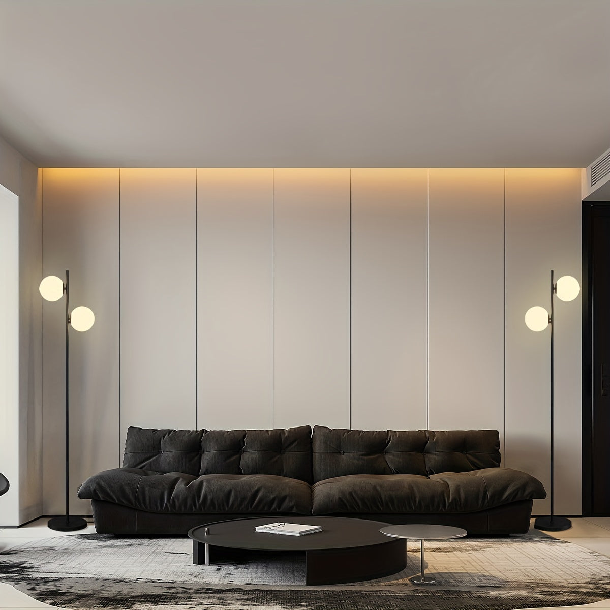 Mid Century Modern 2 Globe Floor Lamp for Living Room Bright Lighting