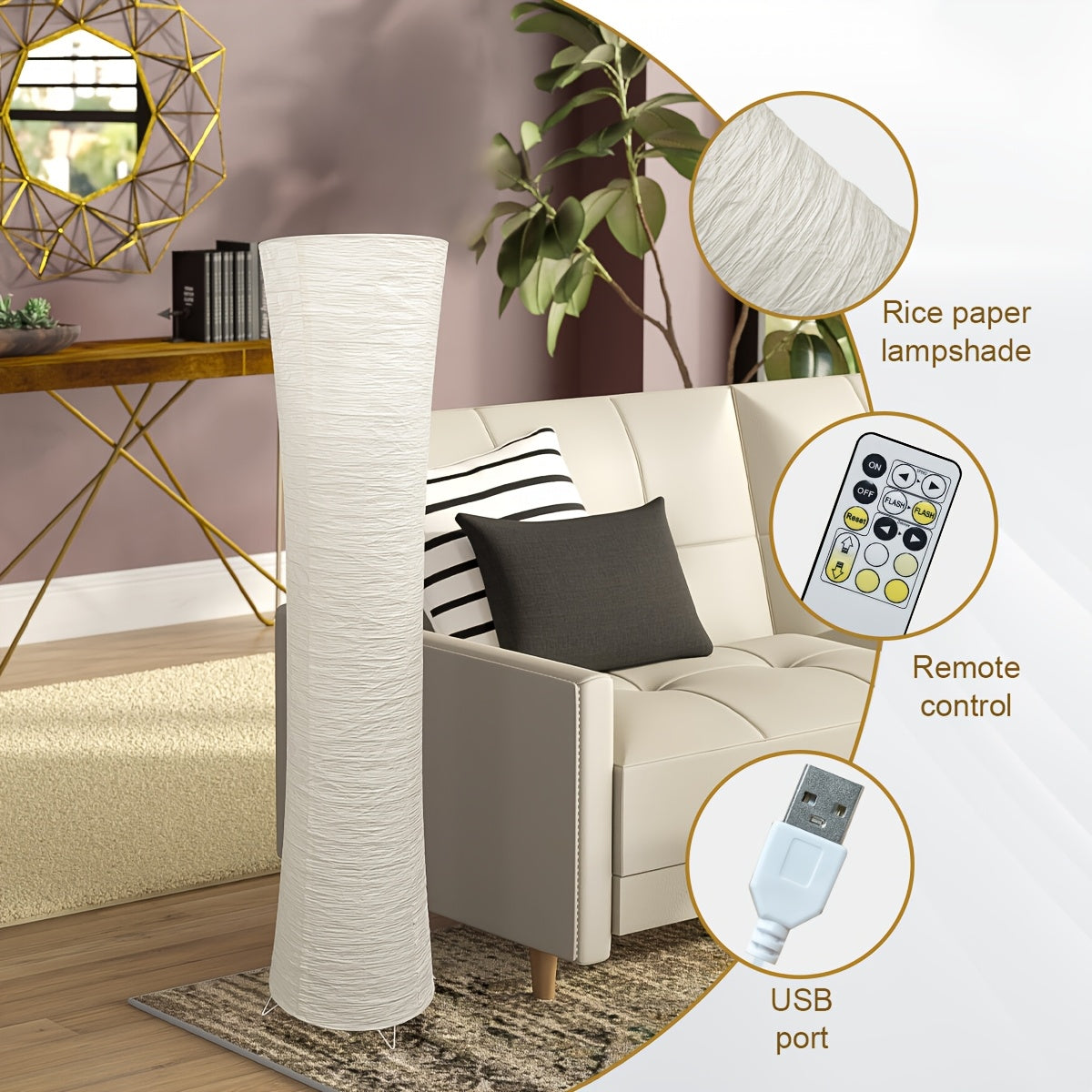 1pc Soft Light Floor Lamp, 42 Inches High, Modern Minimalist Design