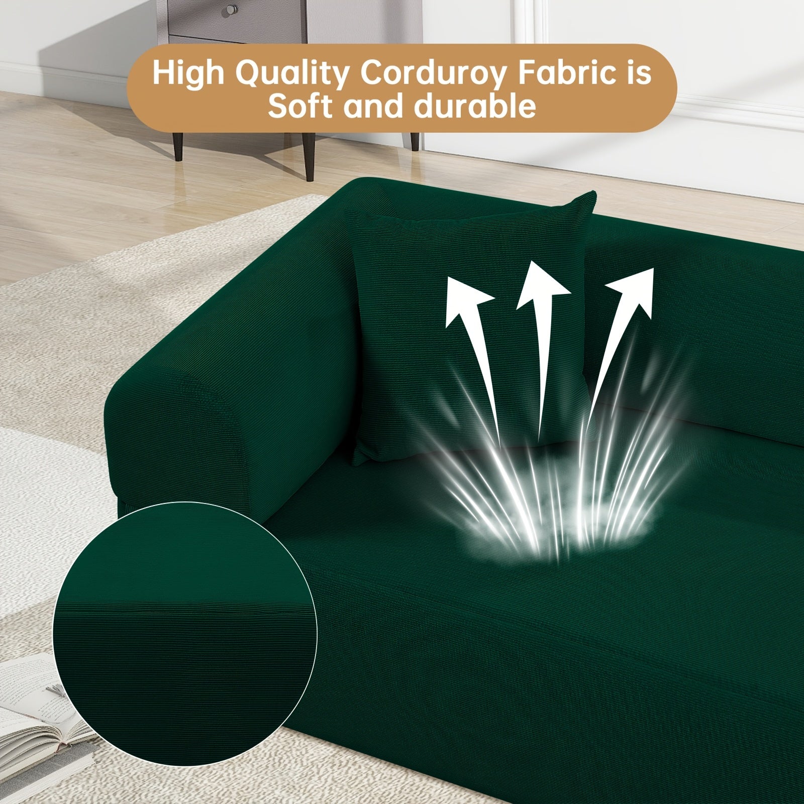 Floor Sofa Sofa In A Box, No Installation Easy to Transport Memory Foam with Individual Pocket Springs Seat