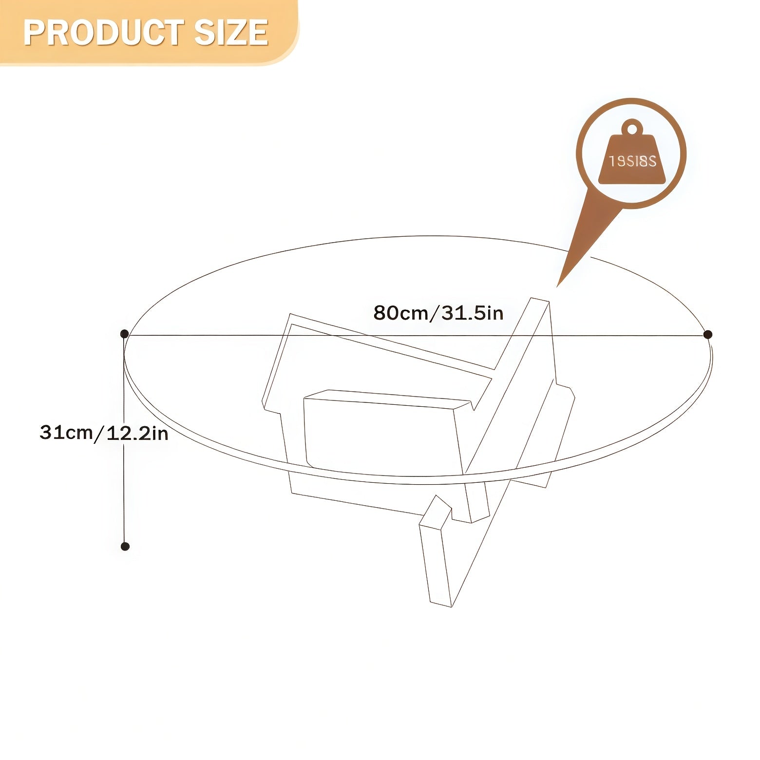 Round Grey Glass Coffee Table with Black Wood Abstract Base