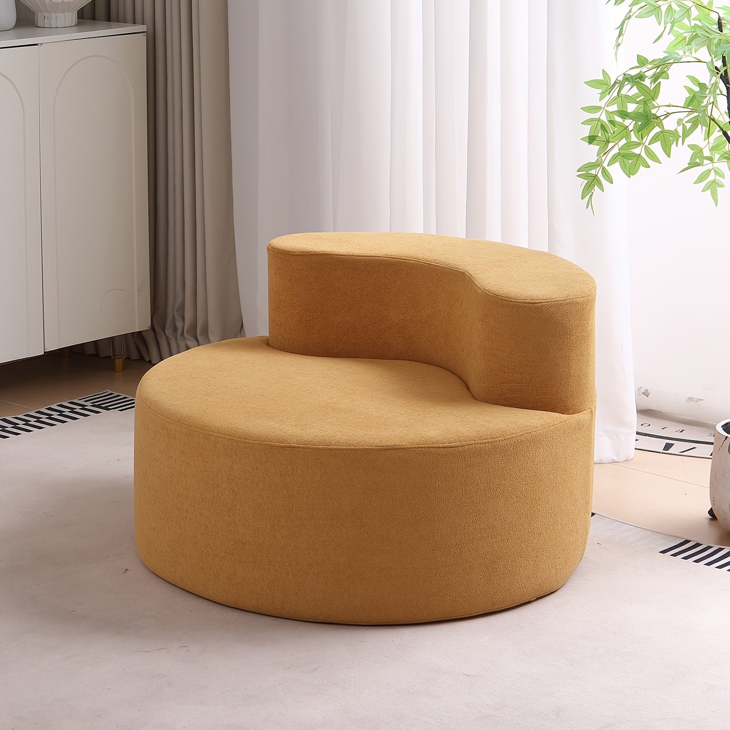 Kanai Poetry Compact Single Sofa with High-Density Memory Foam - Crush Curve Arc